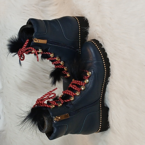 Cecelia New York Trekker Navy Boots Sz 7 - Picture 3 of 15